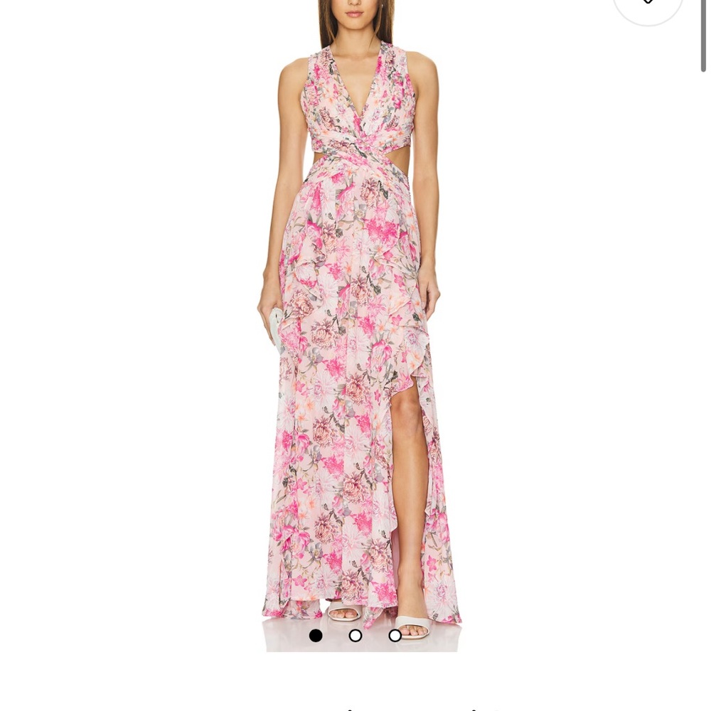 COPY - Pink and White High Low Sundress with Halter Neckline